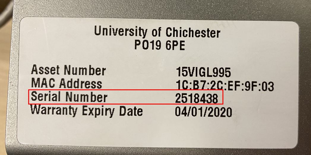 Finding the serial number of a computer Support and Information Zone